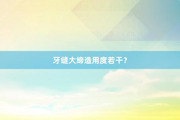 牙缝大缔造用度若干？