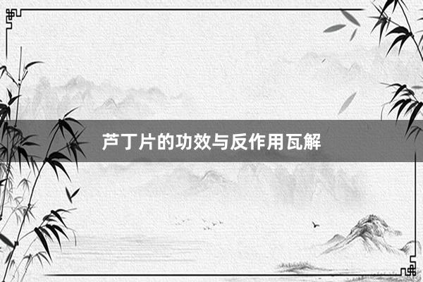芦丁片的功效与反作用瓦解